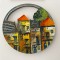 OVAL METAL VILLAGE 70X50 - COMMISSIONED WORK